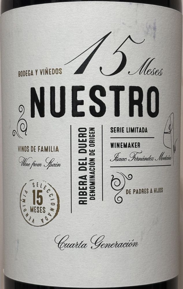 Nuestro de Díaz Bayo S.L. 15 Meses Crianza DO Ribera del Duero 2021, Основная, #9493