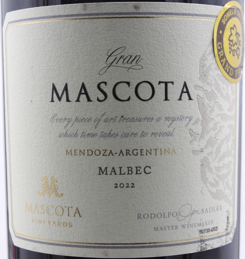 Mascota Vineyards Gran Mascota Malbec 2022, Основная, #9737